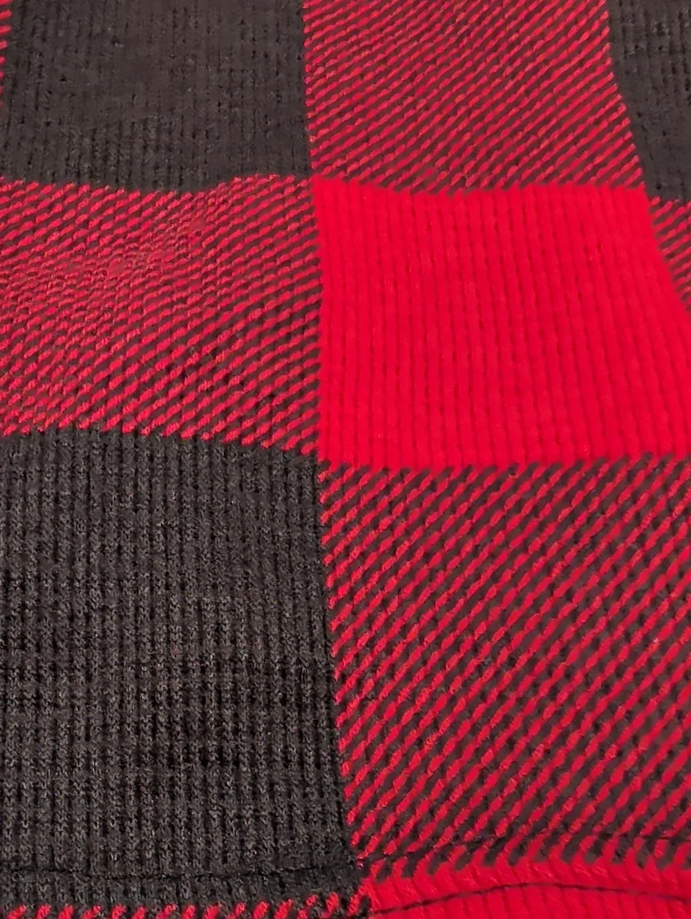 The Children's Place Red and Black Buffalo Plaid Henley Sweater